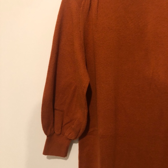 Maeve Anthropologie Midi Sweater Dress Womens Medium Orange Rust Tunic - Picture 4 of 10